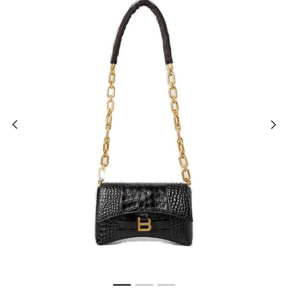 BALENCIAGA
Women's Downtown Xs Shoulder Bag Crocodile Embossed in Black - Picture 10 of 10